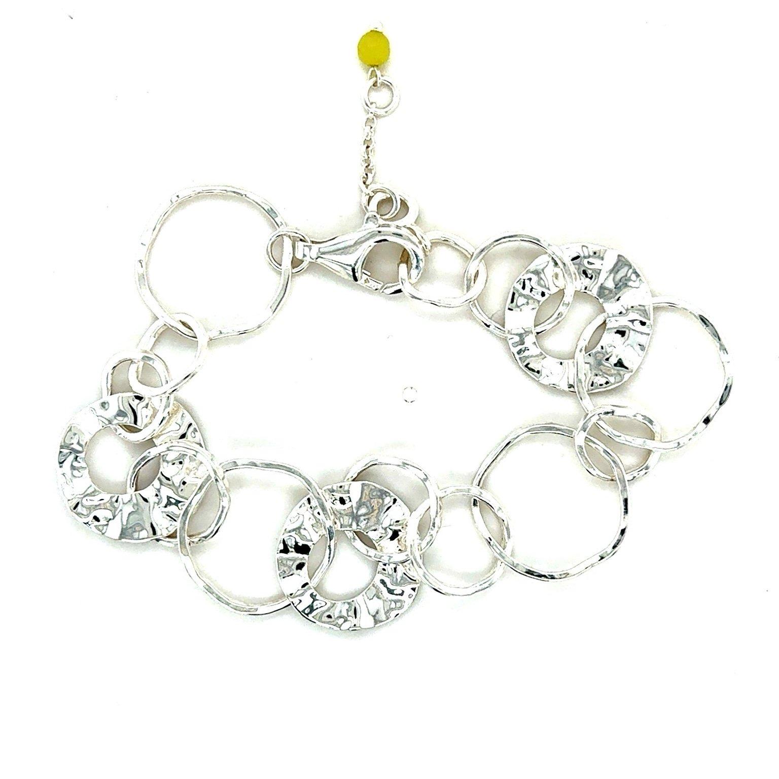 Silpada 925 Hanmered Discs Link Bracelet