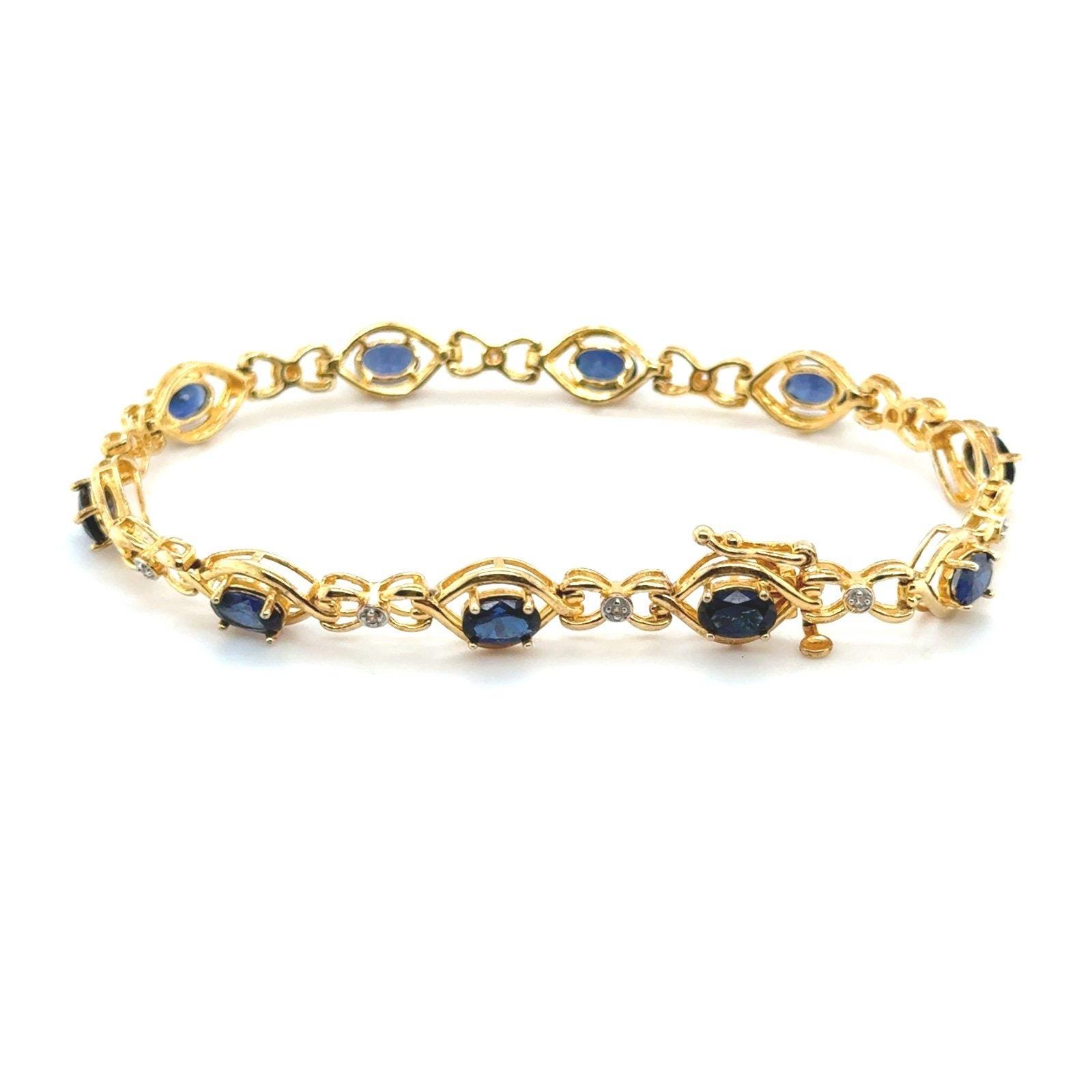 925 Gold Vermeil Lab Sapphire Bracelet