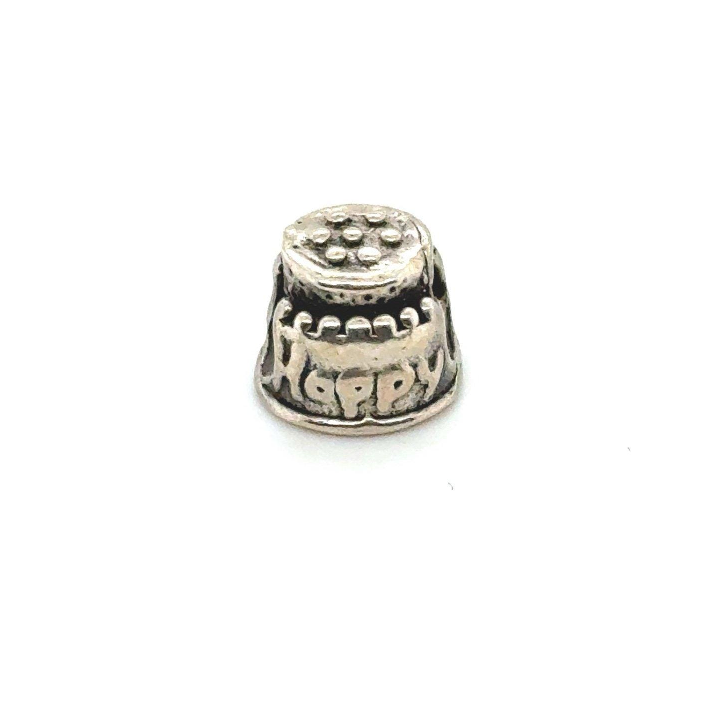 925 Silver Happy Birthday Cake Charm