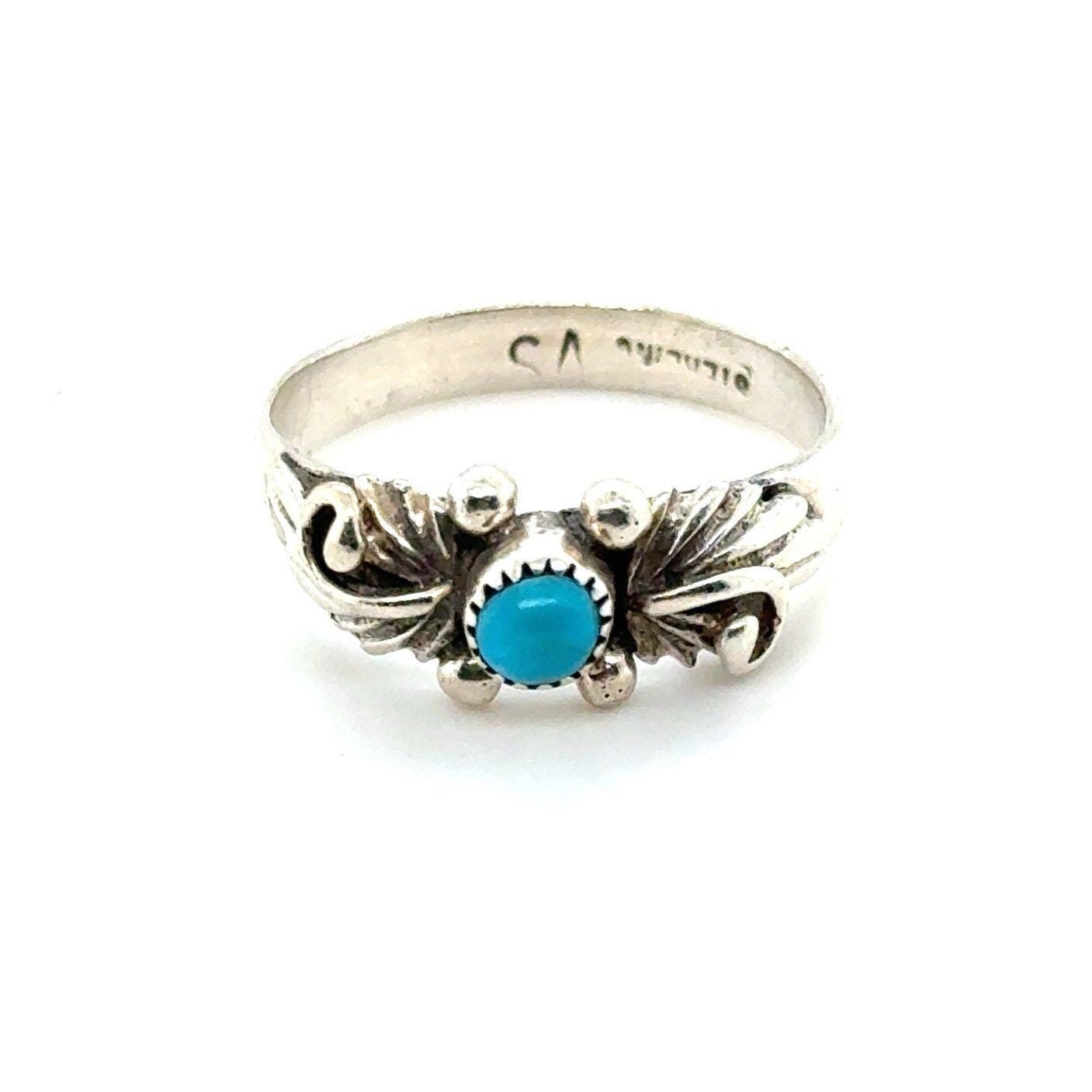 Sterling Silver Delicate Turquoise Ring