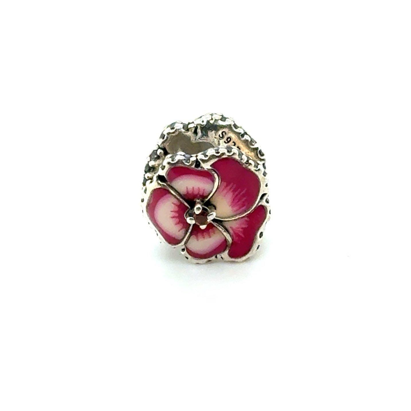 Pandora Pink Pansy Flower Charm