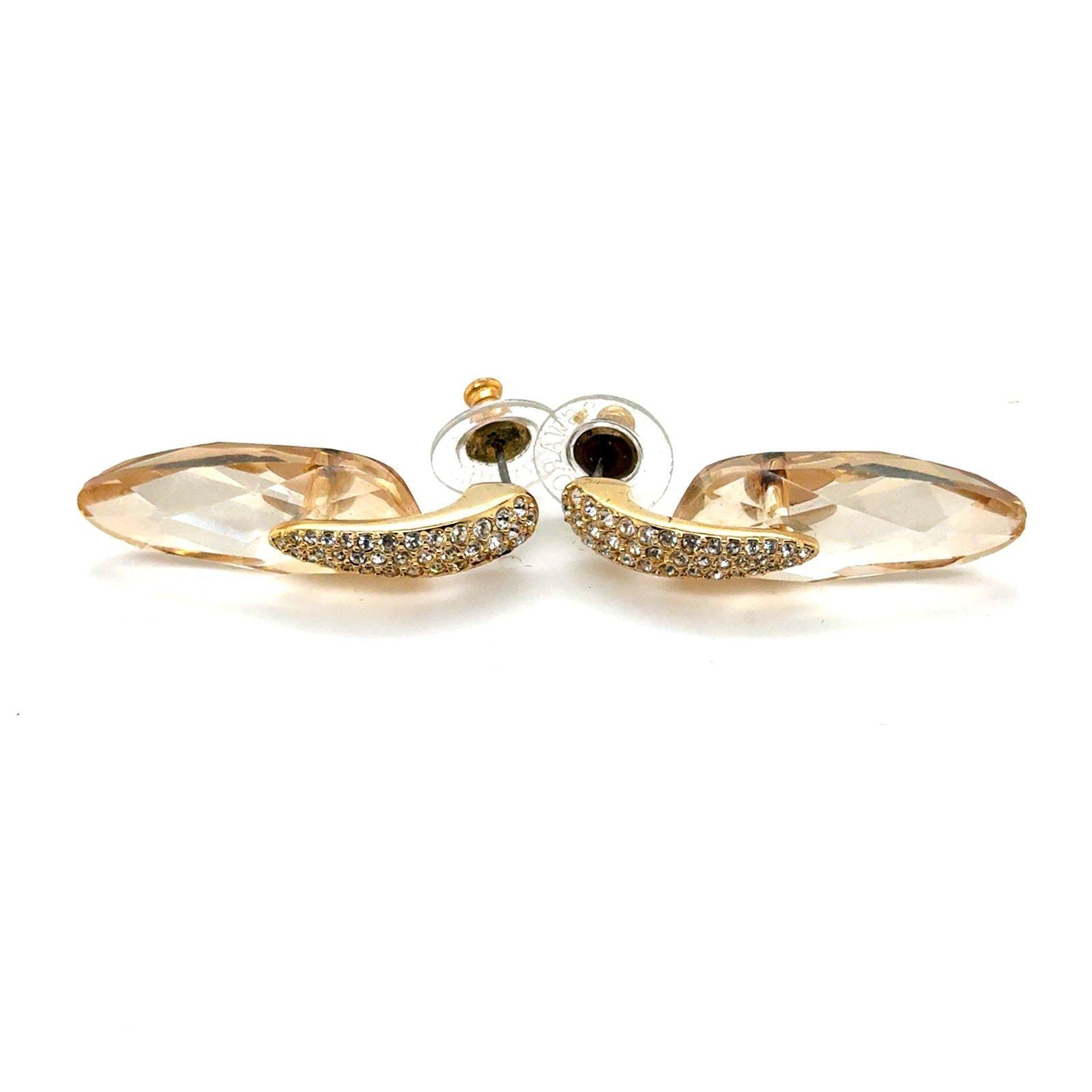 Champagne With Pave White Stone Swarovski Designer Earrings
