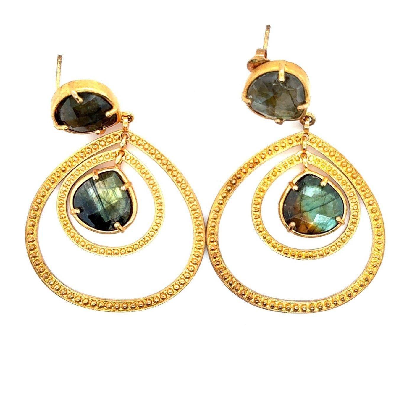 Cleets Gorgeous 2-Stones Dangle Earrings