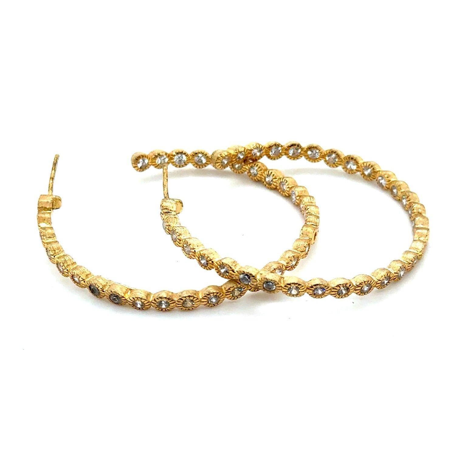 Large 925 Cz Hoops Earrings