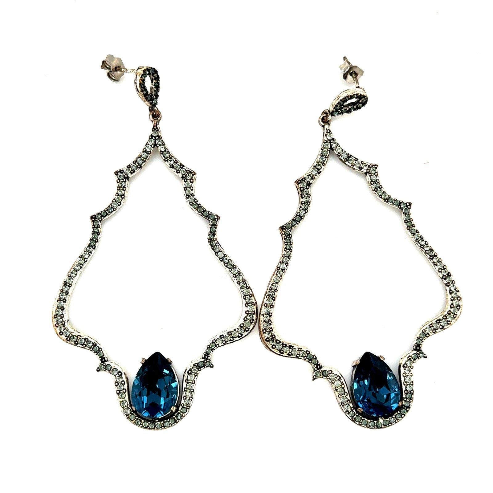 Sapphire/Cz Stunning Earrings