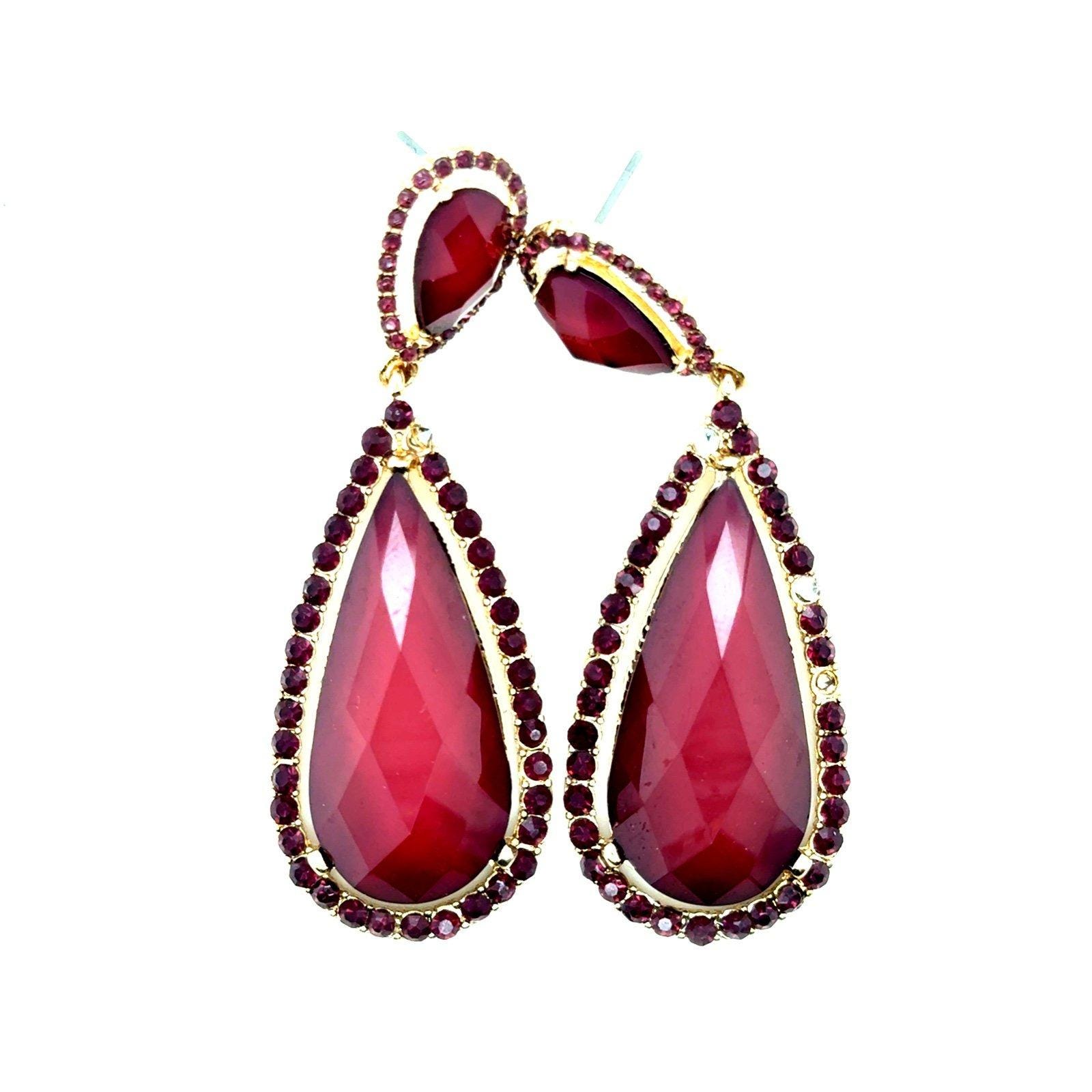 Lovely Magenta Color Dangle Earrings