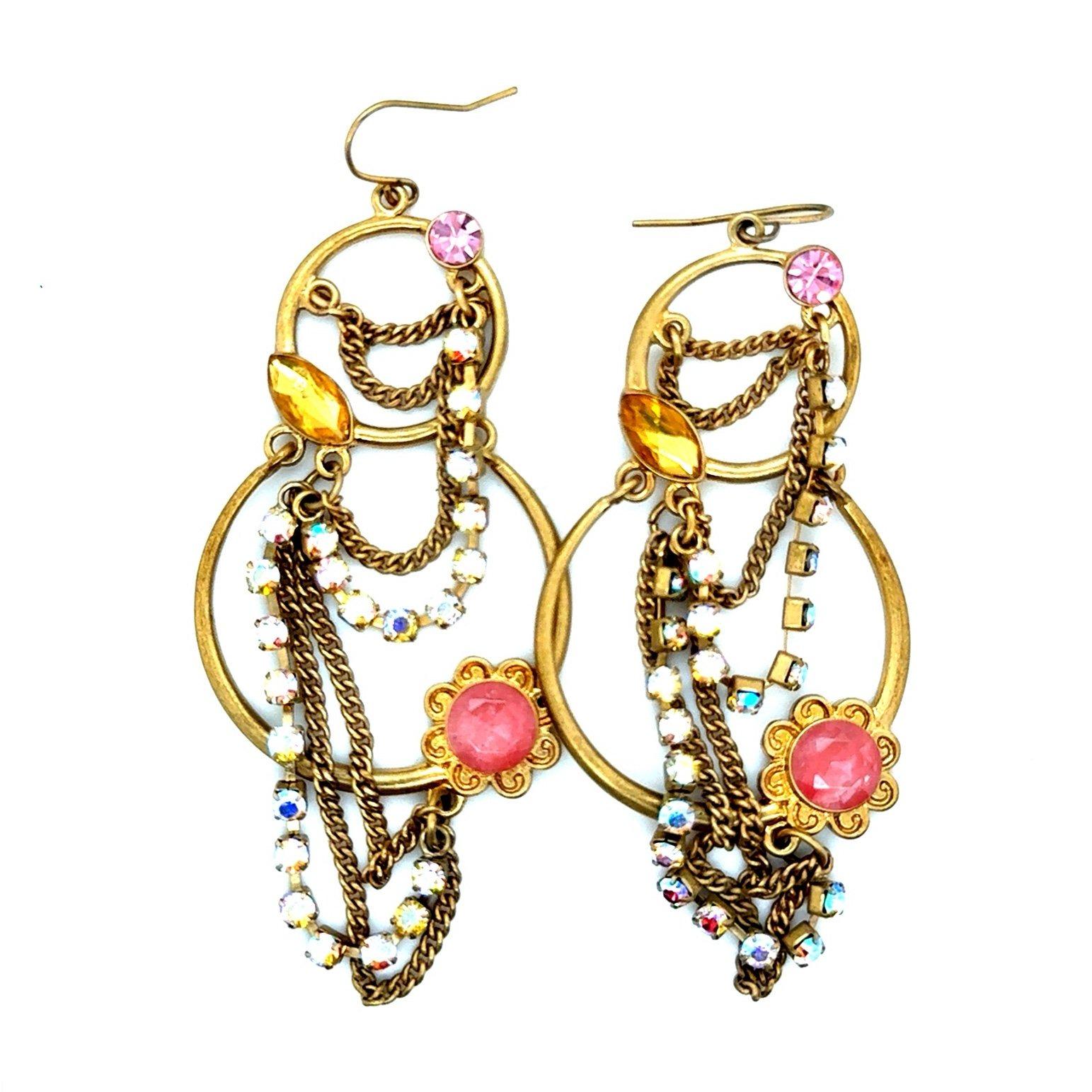 Flower Chain Links Gorgeous Earrings