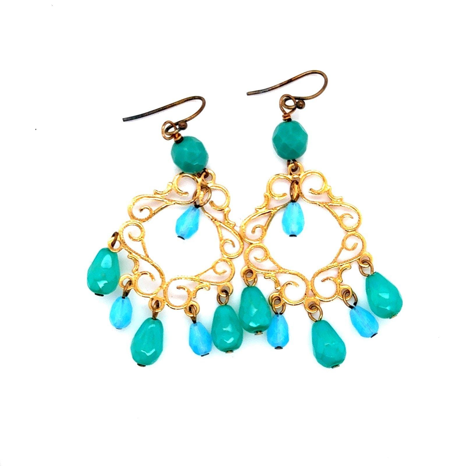 Turquoise Drop Chandelier Earrings