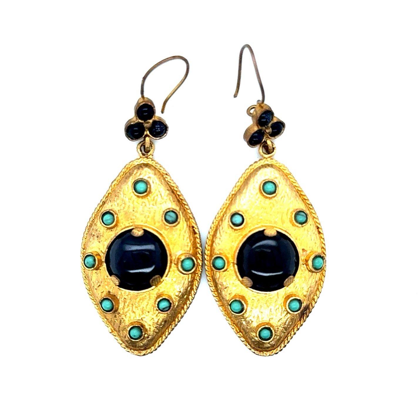 Sapphire/Turquoise Large Statement Earrings