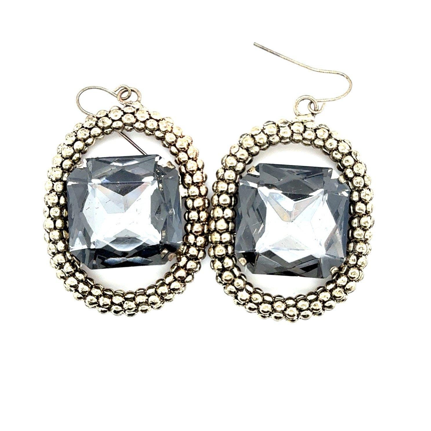 Large & Stunning Black Stone Earrings