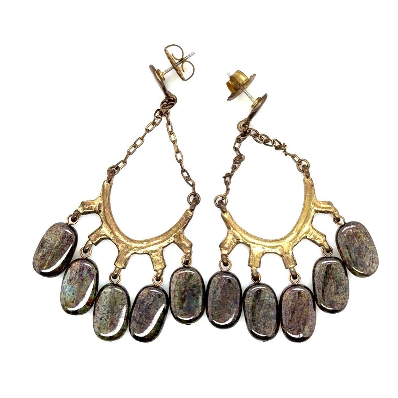 5 Stones Charm Dangle Earrings
