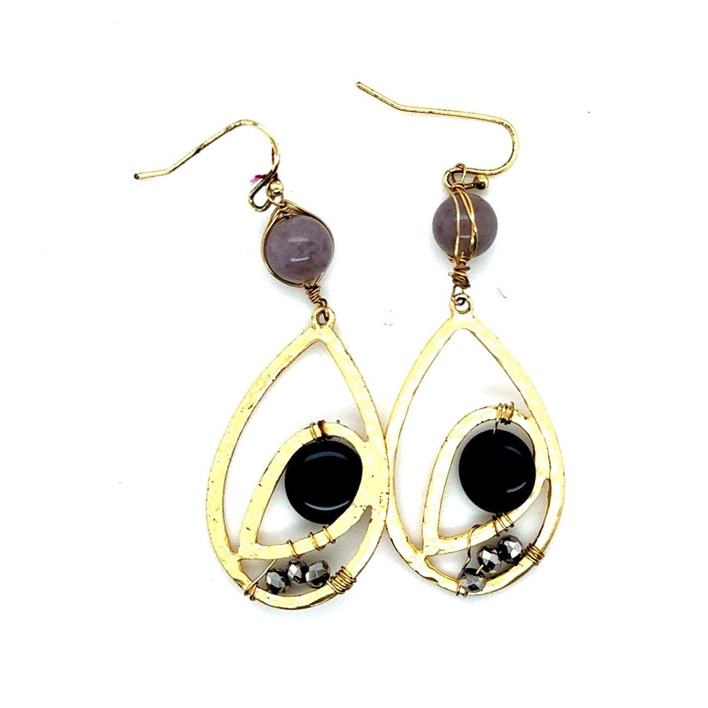 Black Stone Handmade Earrings