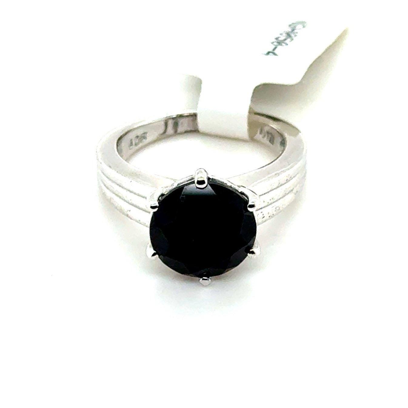 925 Silver Black Stone Ring