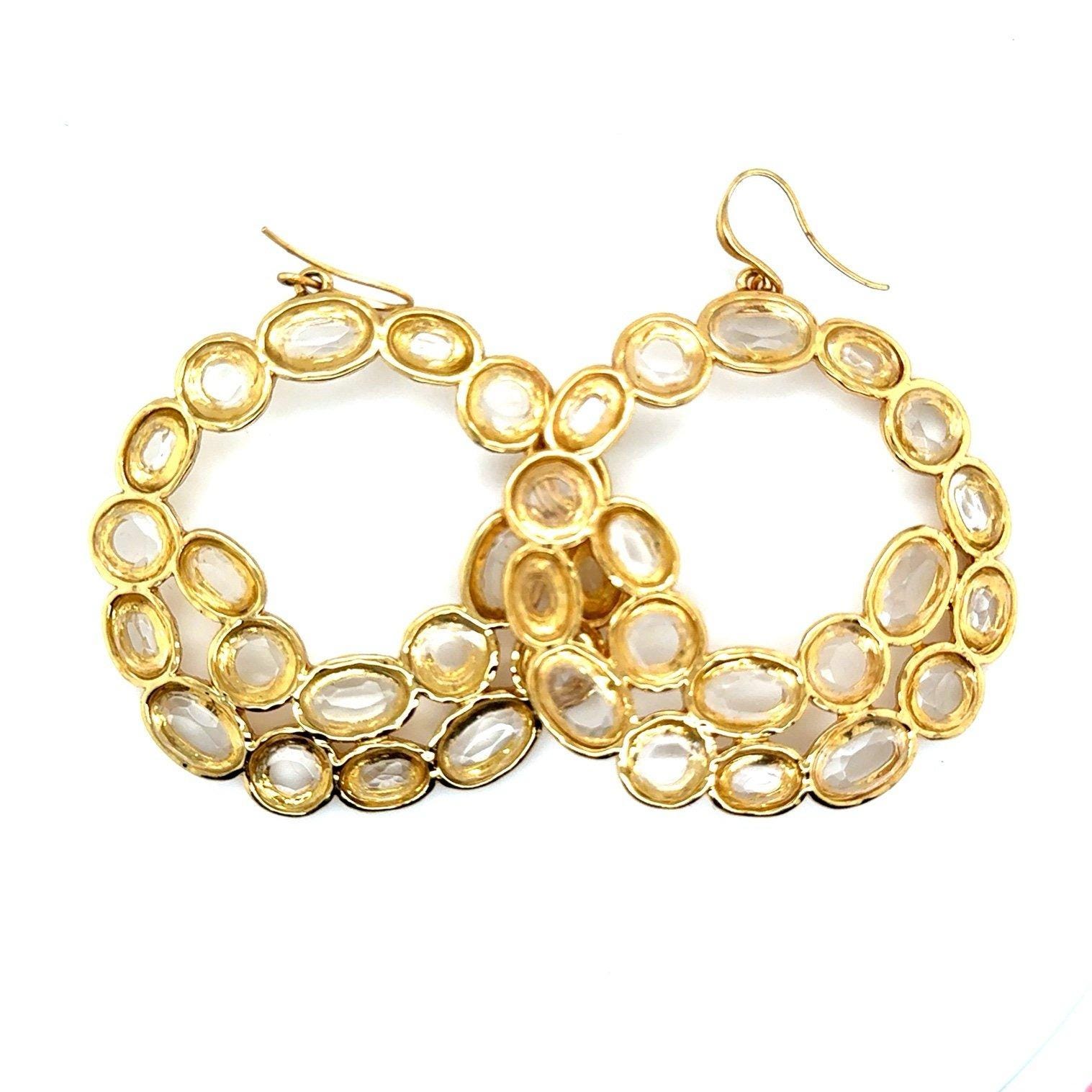 Lots of Yellow Stones Statement Earrings