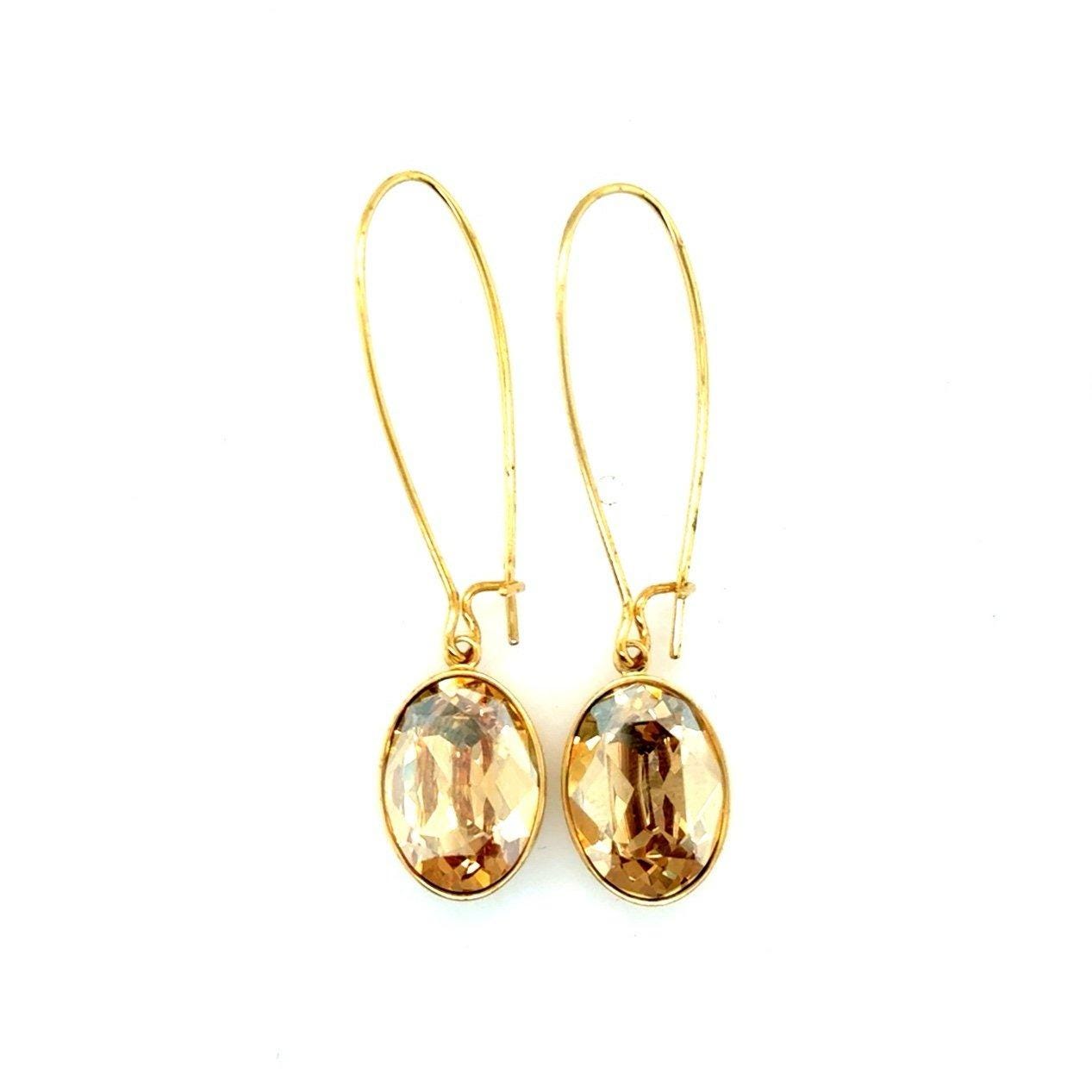 Swarovski Champagne Stone Earrings