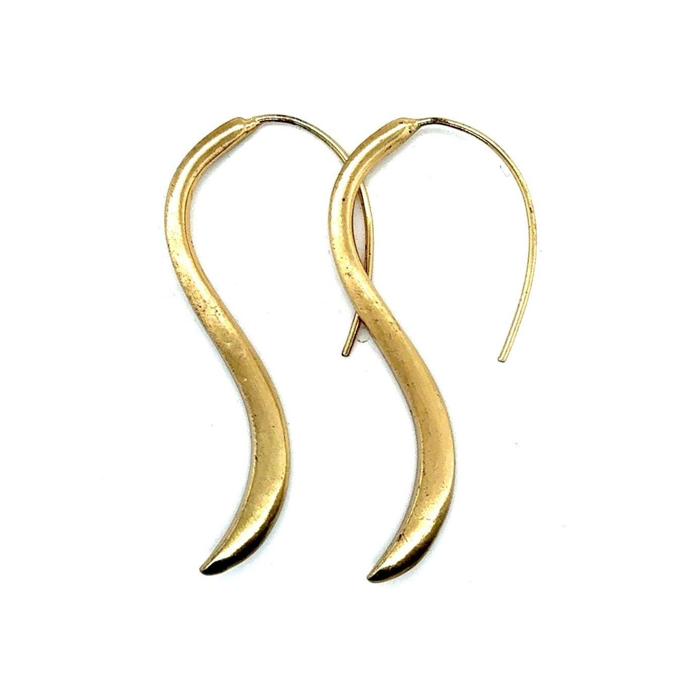 Gold J Hook Earrings
