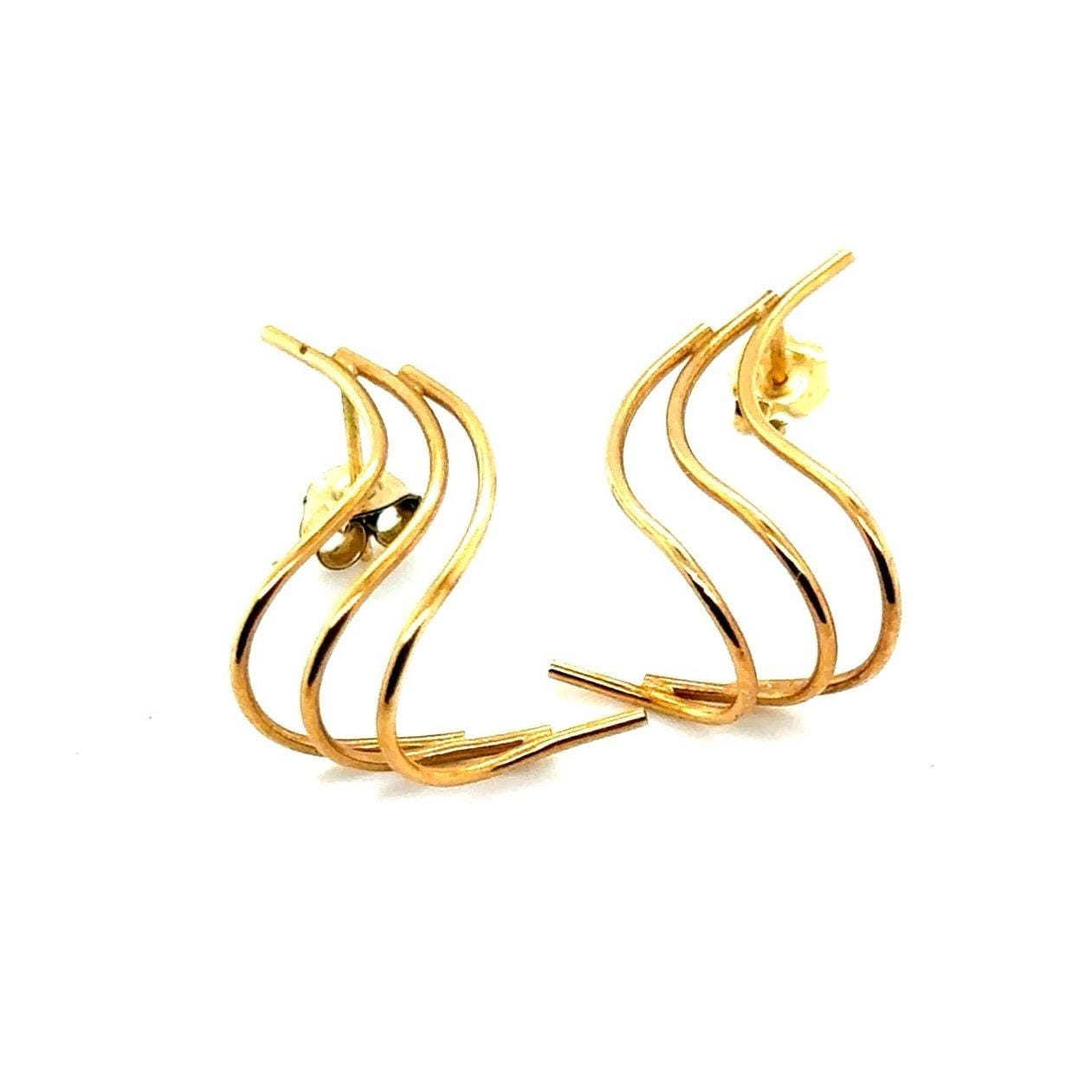 14K Gold Swirl Earrings