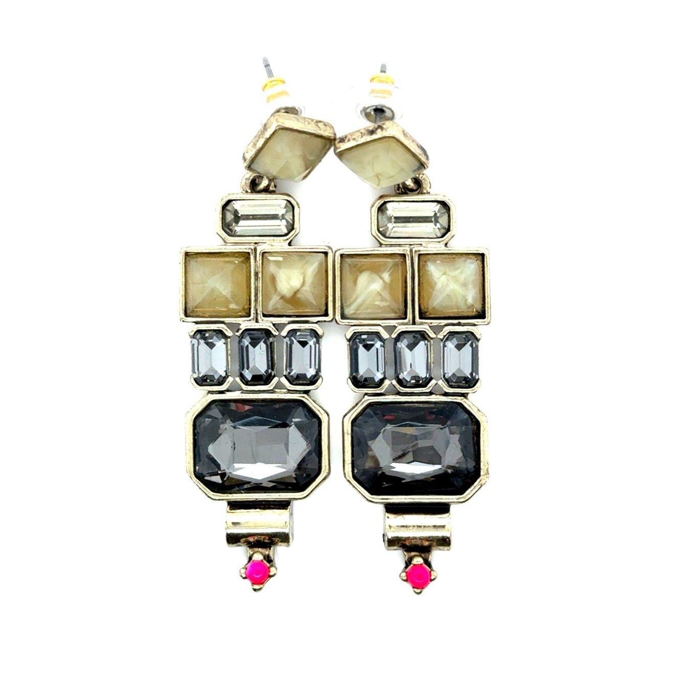 Multi-Stone with Pink End Stone Earrings