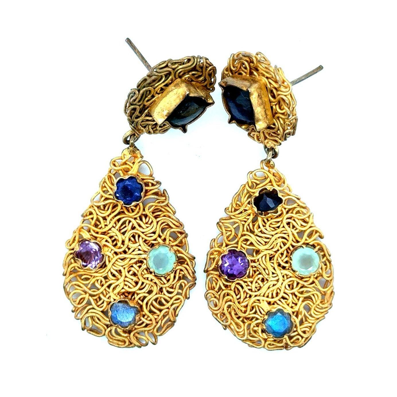 Multicolor Stones Weave Earrings