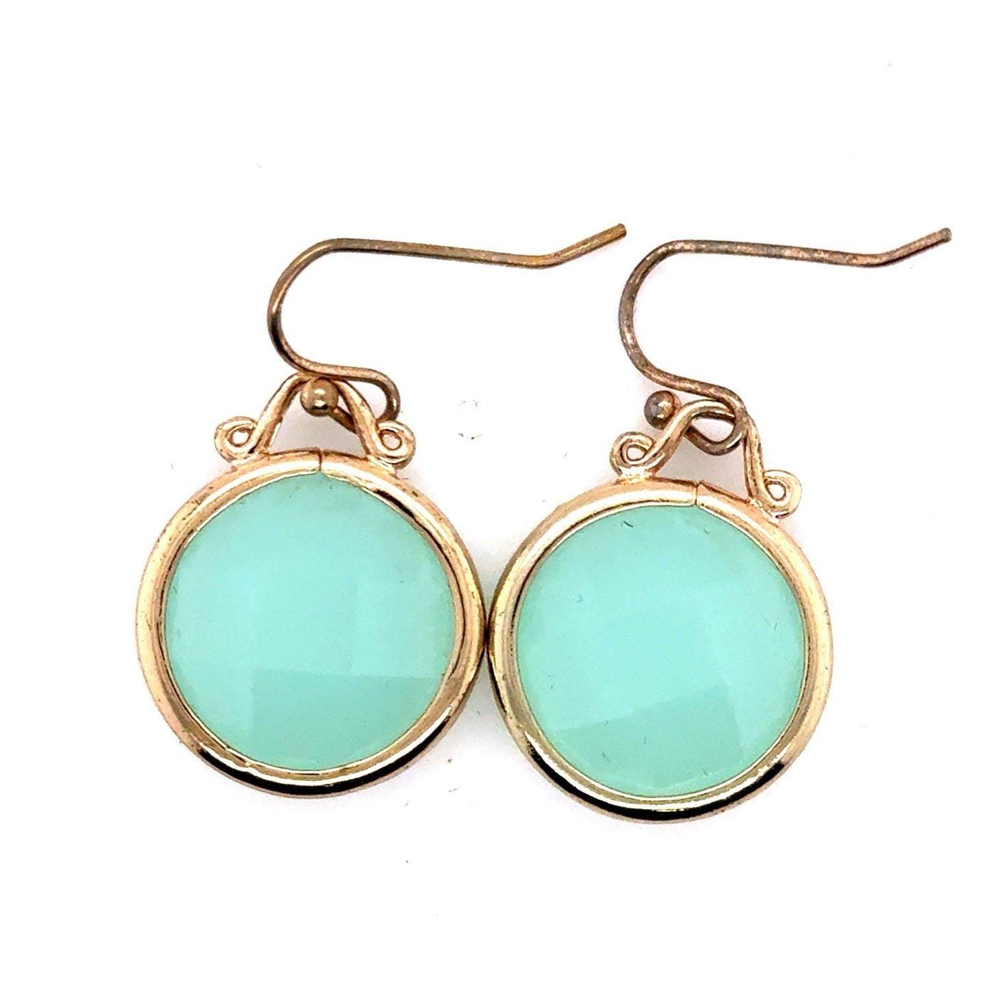 Green Round Stone Earrings