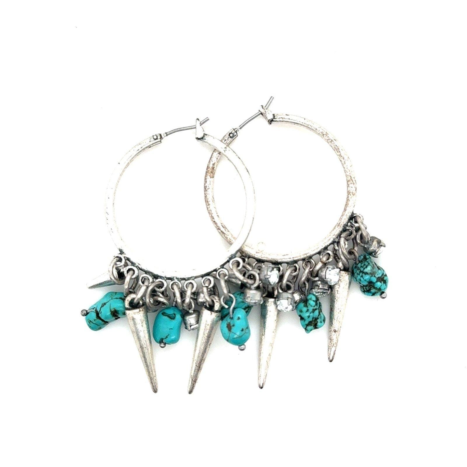 Turquoise & Spikes Earrings