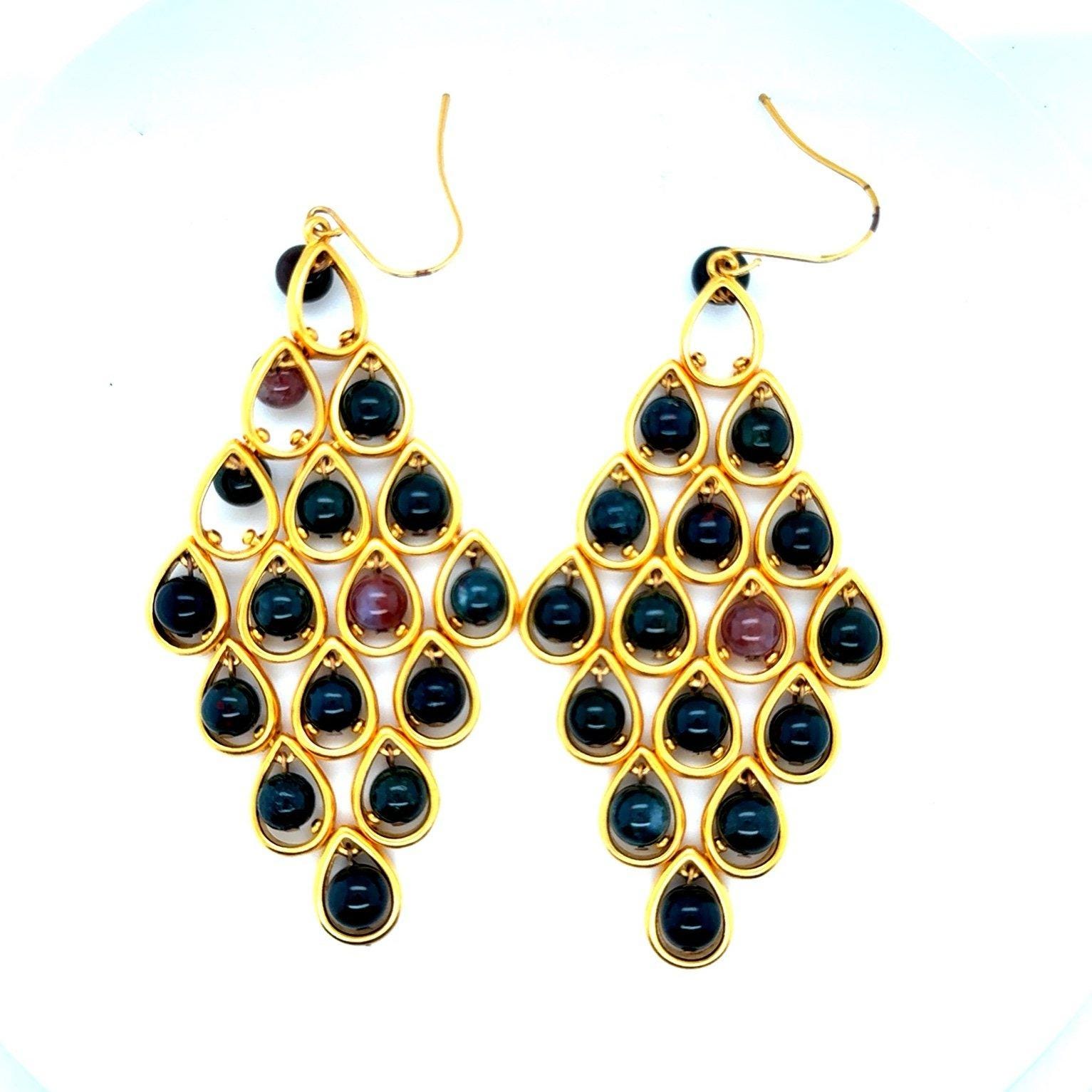 Multi Round Stone Earrings