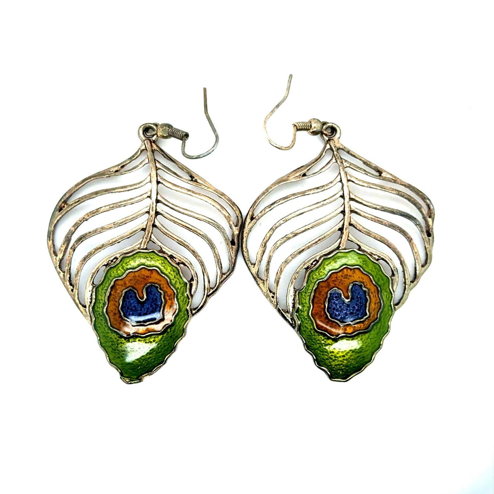 Silver tone Leaf Earrings