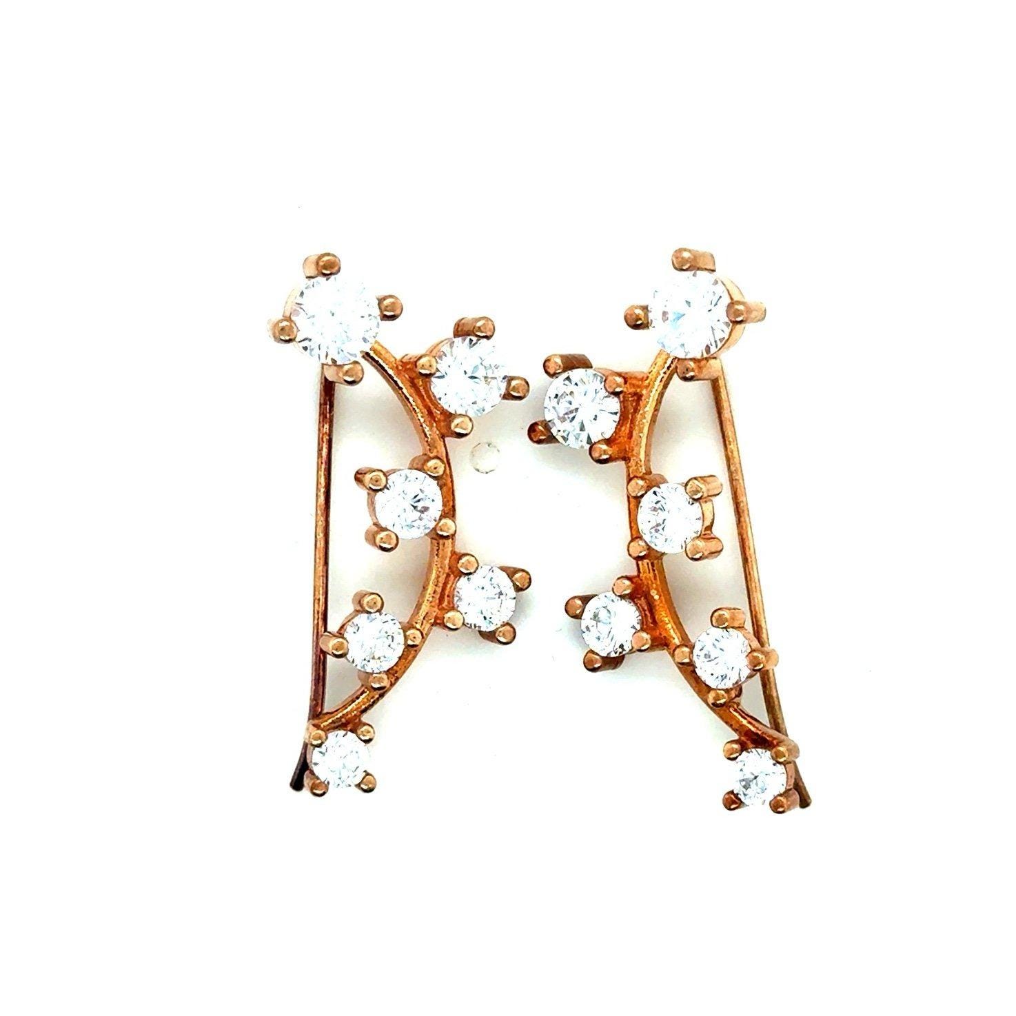 Sparkling Cz Ear Crawlers Earrings