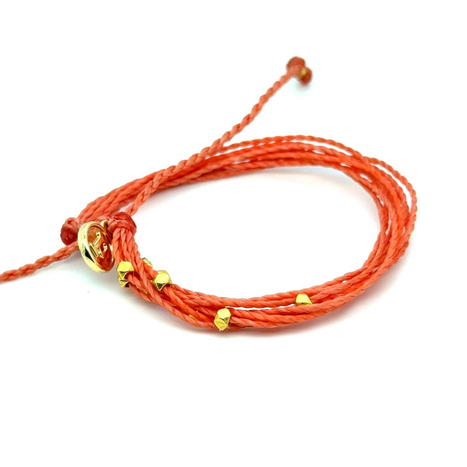 Pura Vida Orange Gold Beads Bracelet