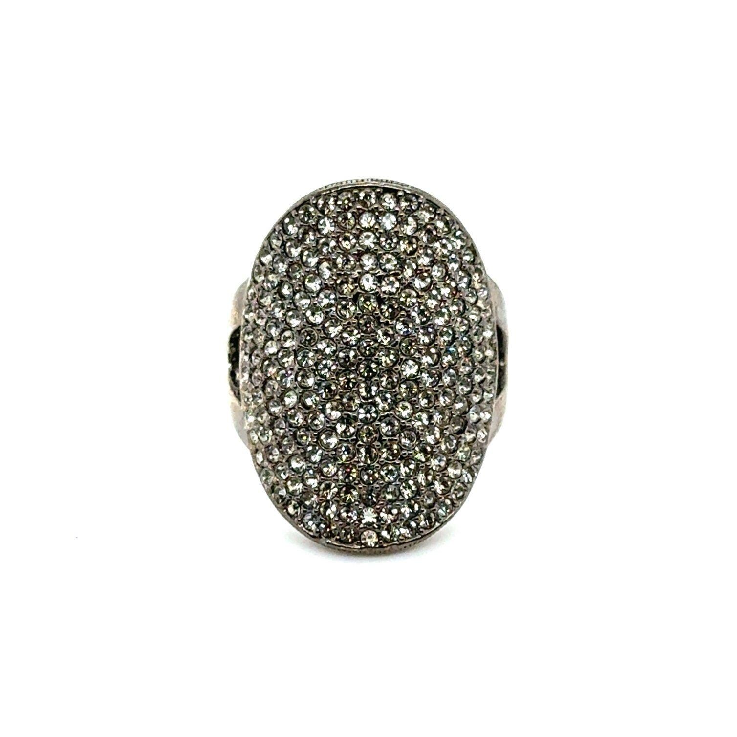 Black Rhinestones Statement Ring