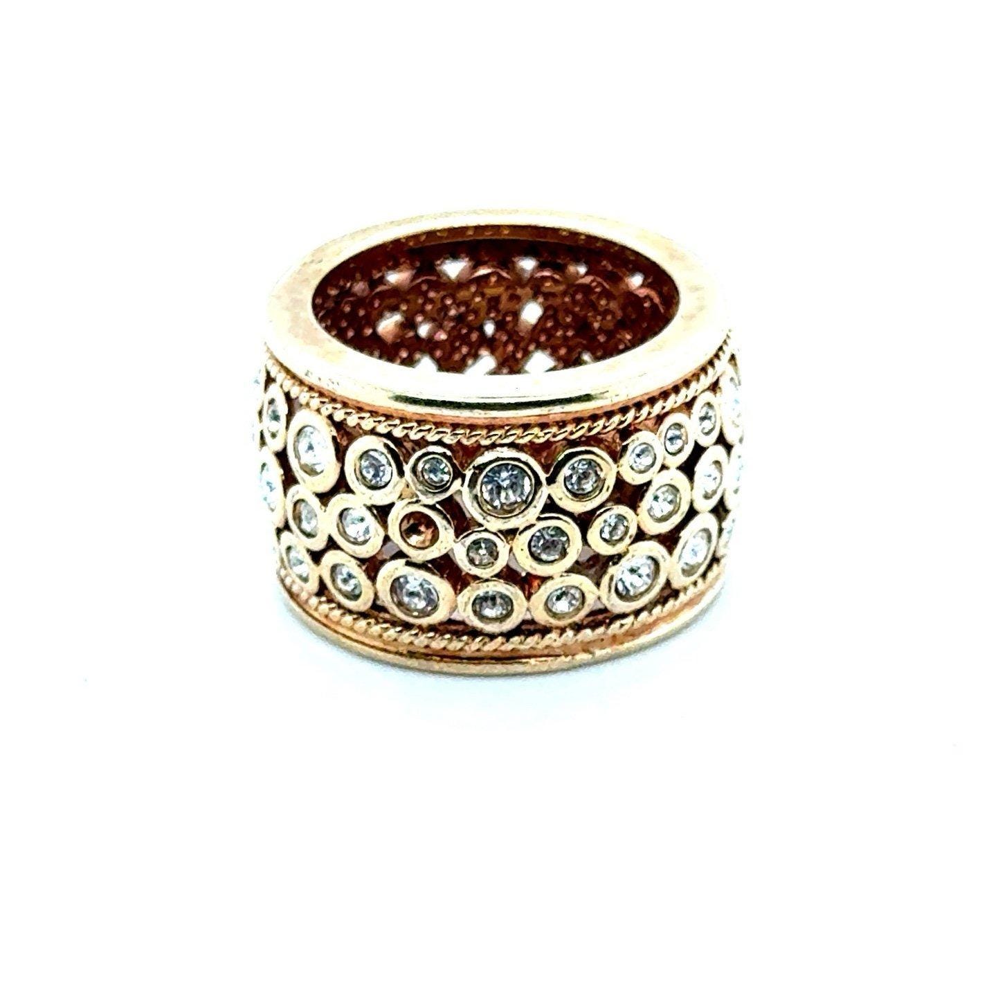 Rhinestones Wide Band Ring