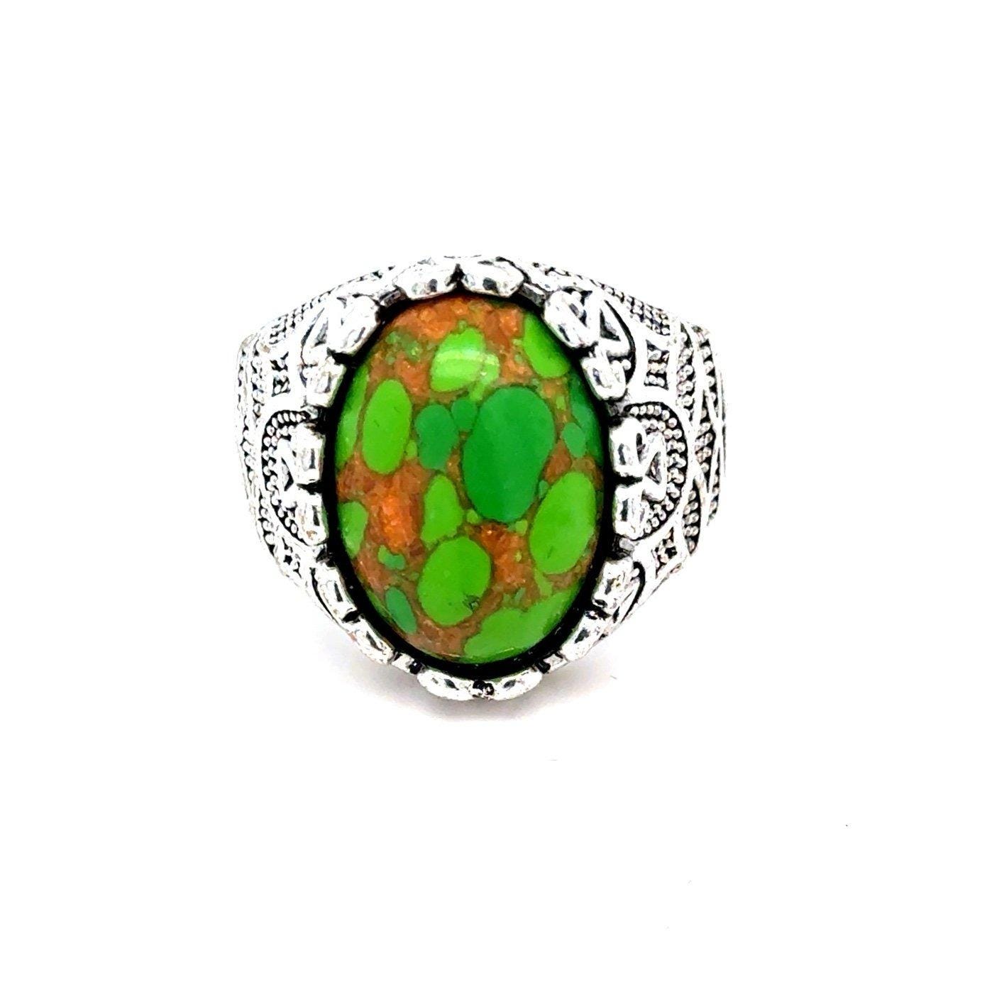 Brown/Green Mosaic Ring