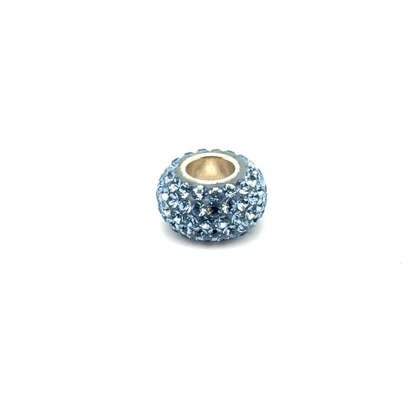 925 Silver Blue Rhinestones Charm