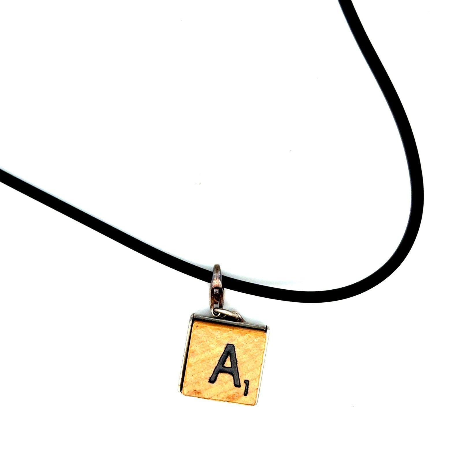 Sterling Silver Scrabble A Necklace