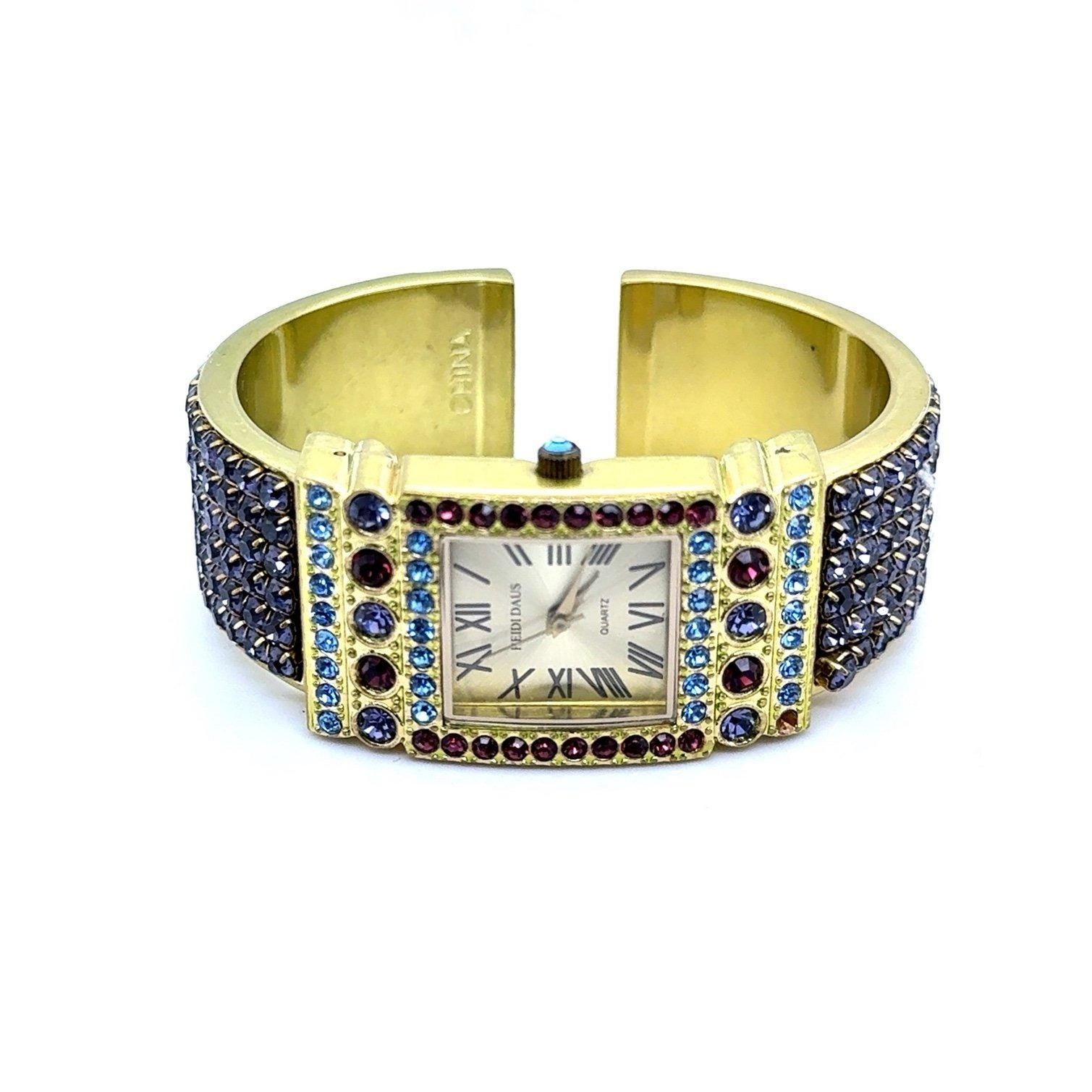 Heidi Daus Purple Stones Band Cuff Watch