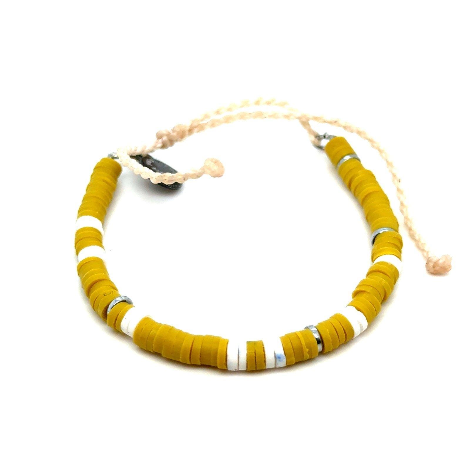Pura Vida Mustard Yellow/White Beads Bracelet