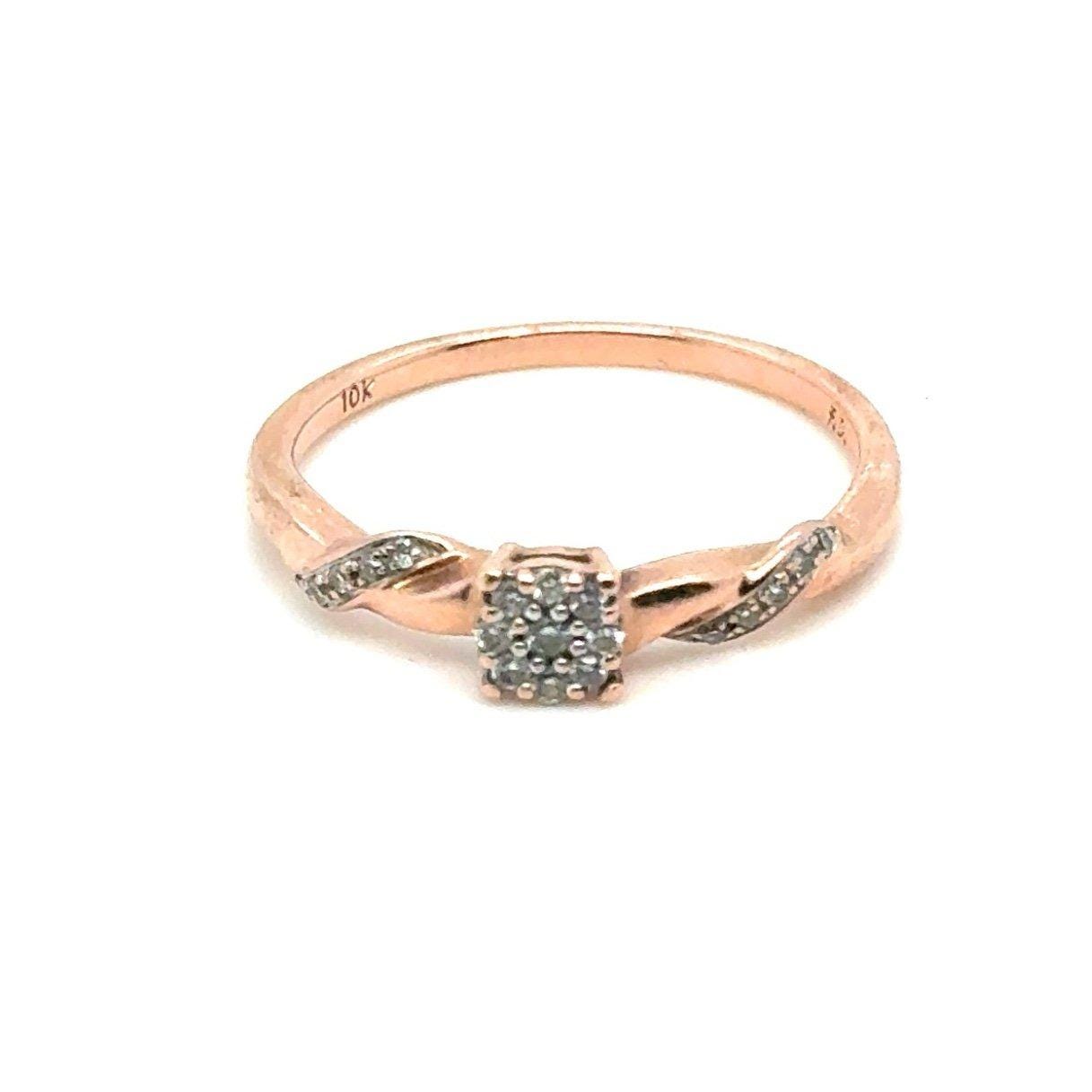 10K Rose Gold Diamond Promise Ring