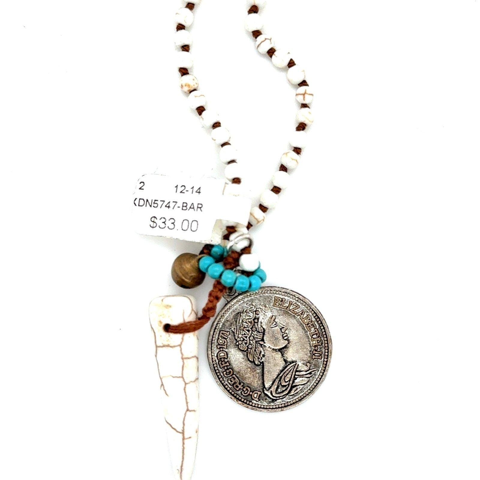 NWT Coin & Tooth Necklace