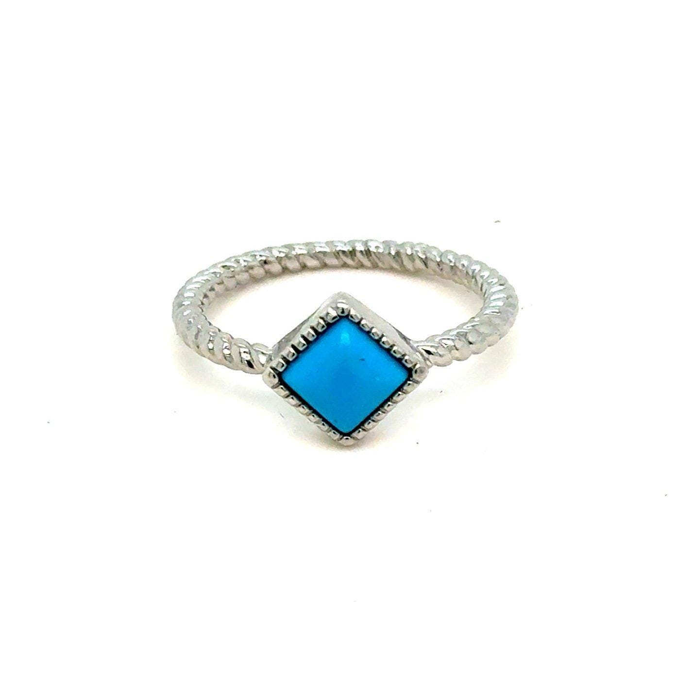 Rope Band Turquoise Ring