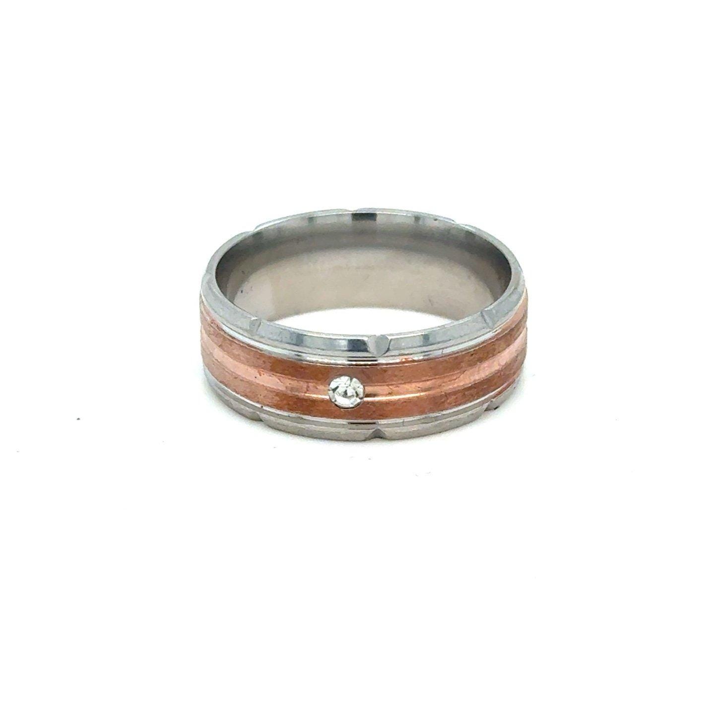 Silver/Copper Cz Band