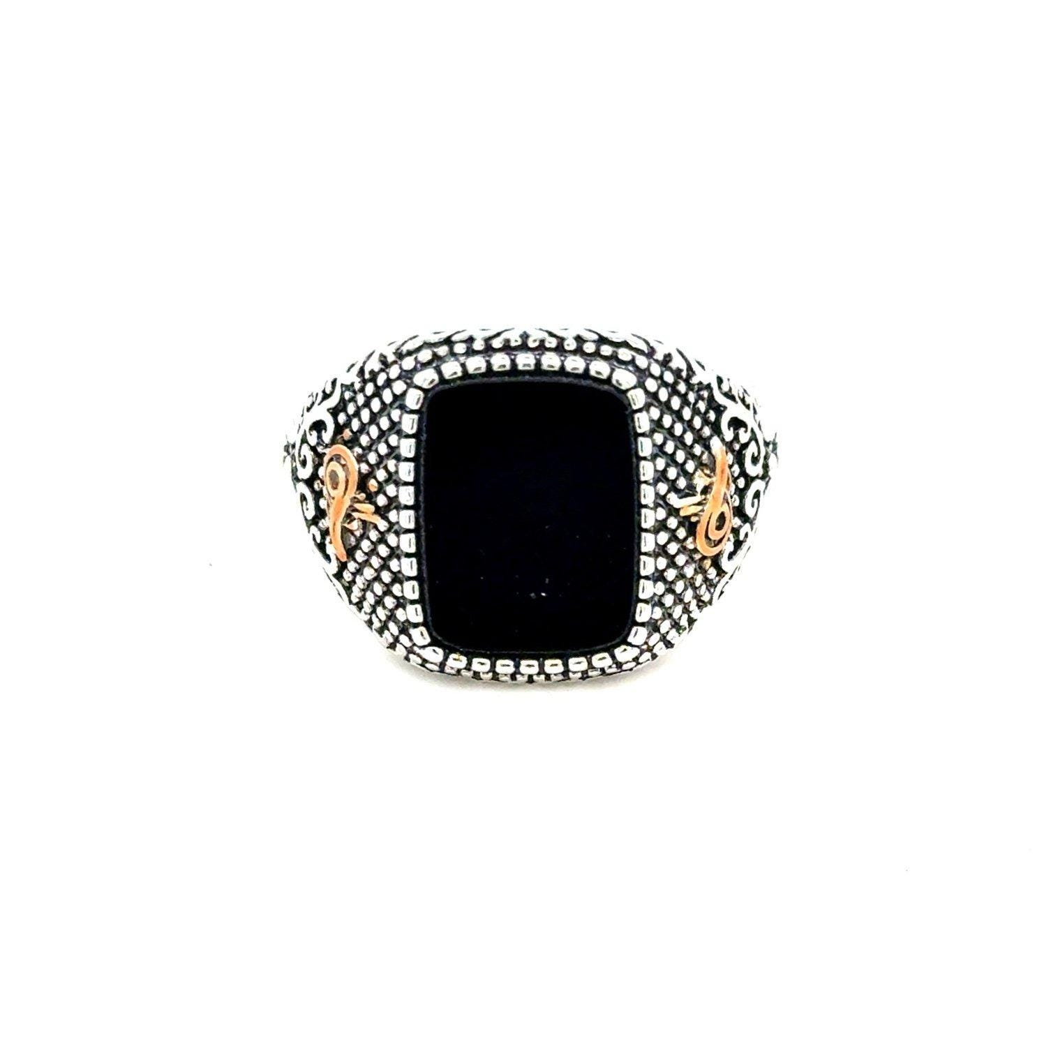 Rectangular Black Stone Ring