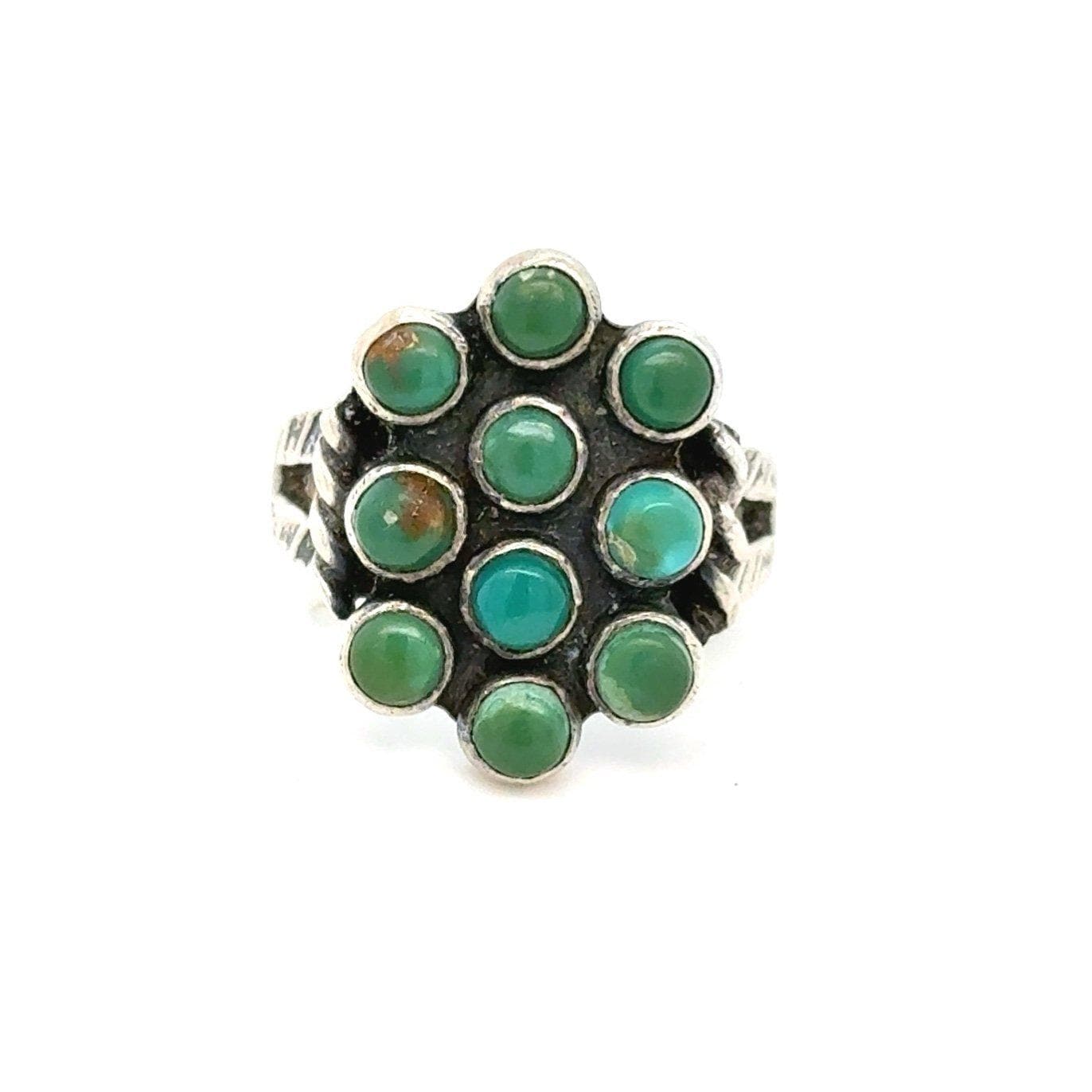Vintage Cluster Turquoise Ring