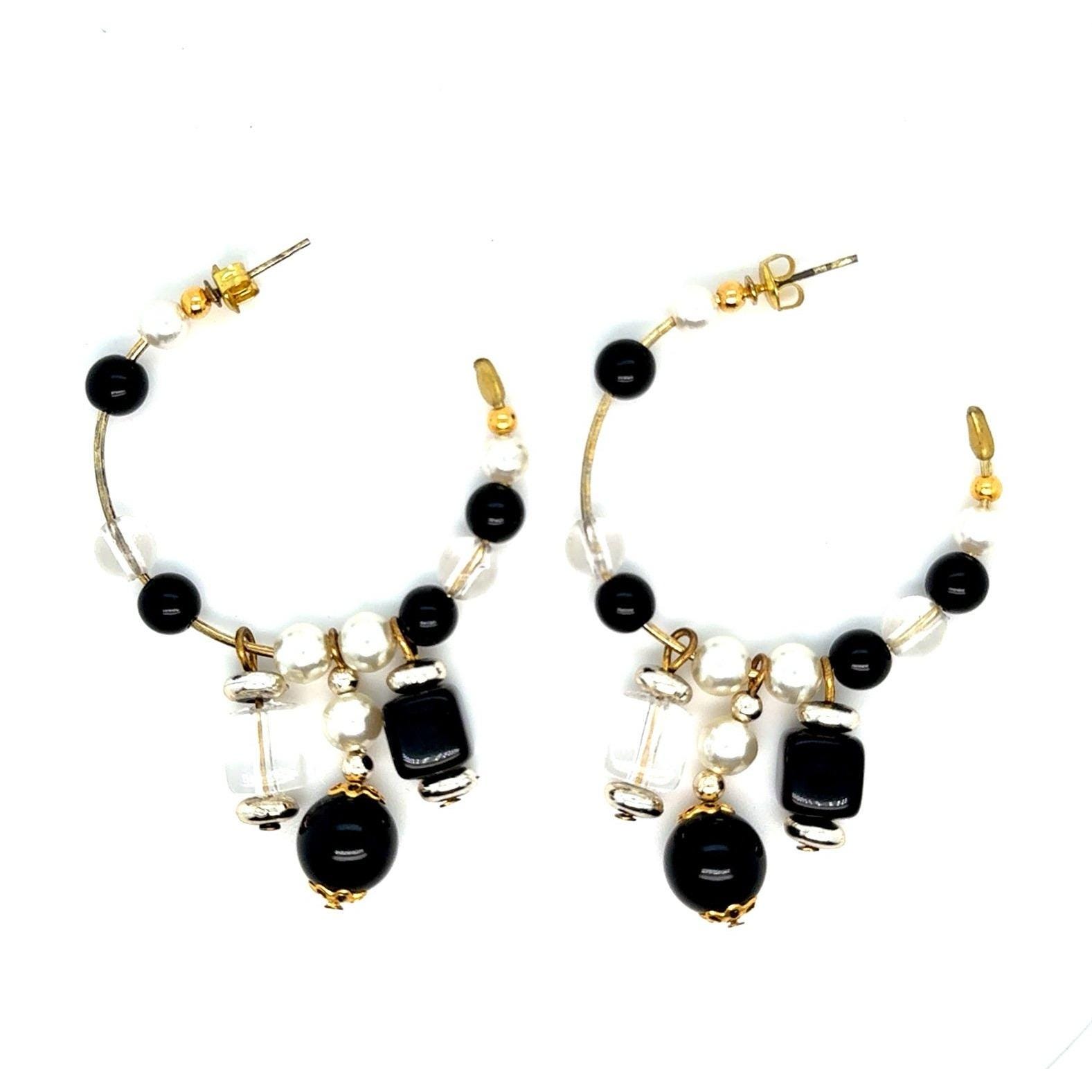 Beaded Hoops Earrings