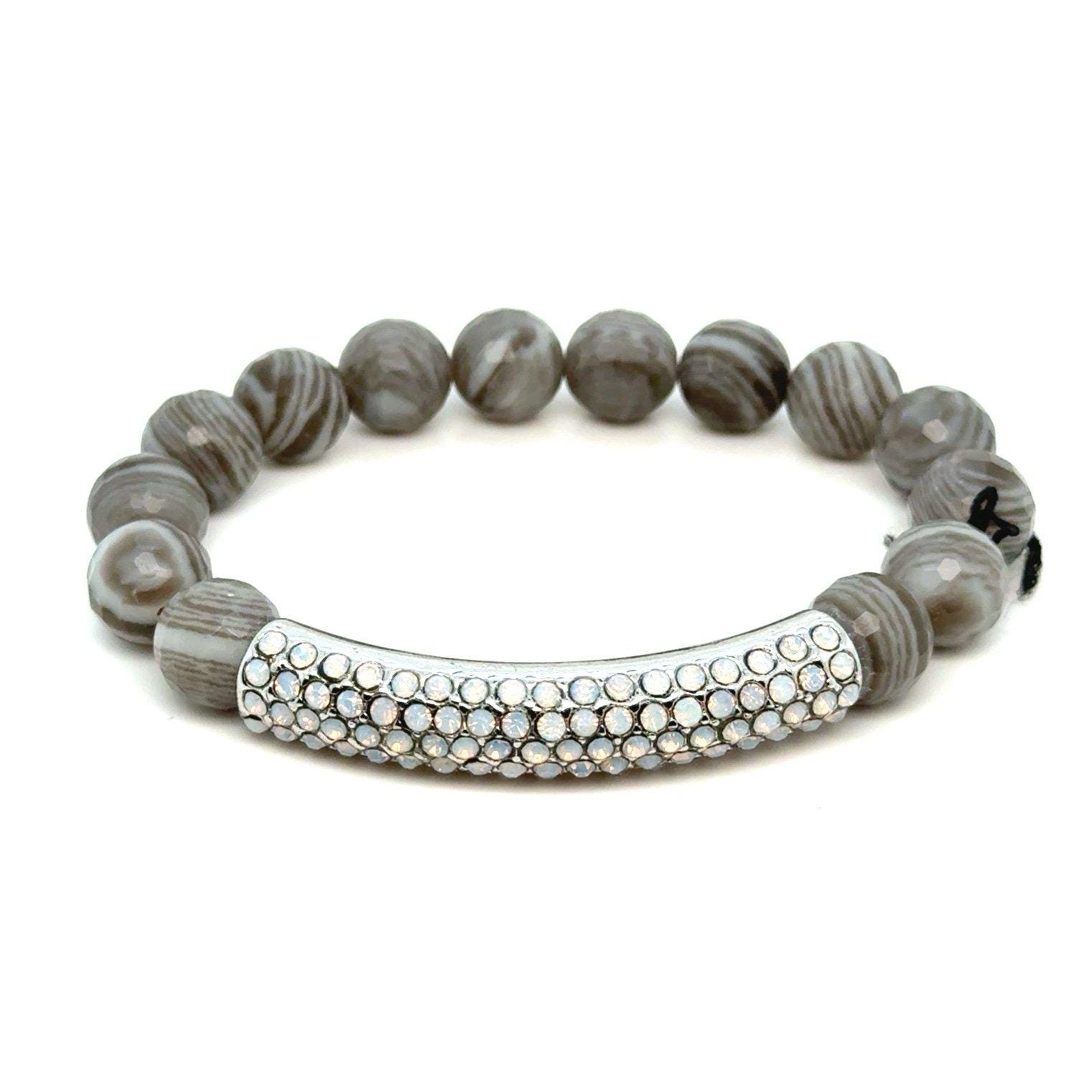 Opal Gray Beaded Bracelet