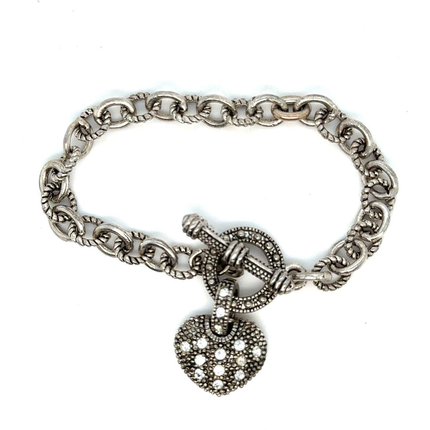 Cz Toggle Heart Bracelet