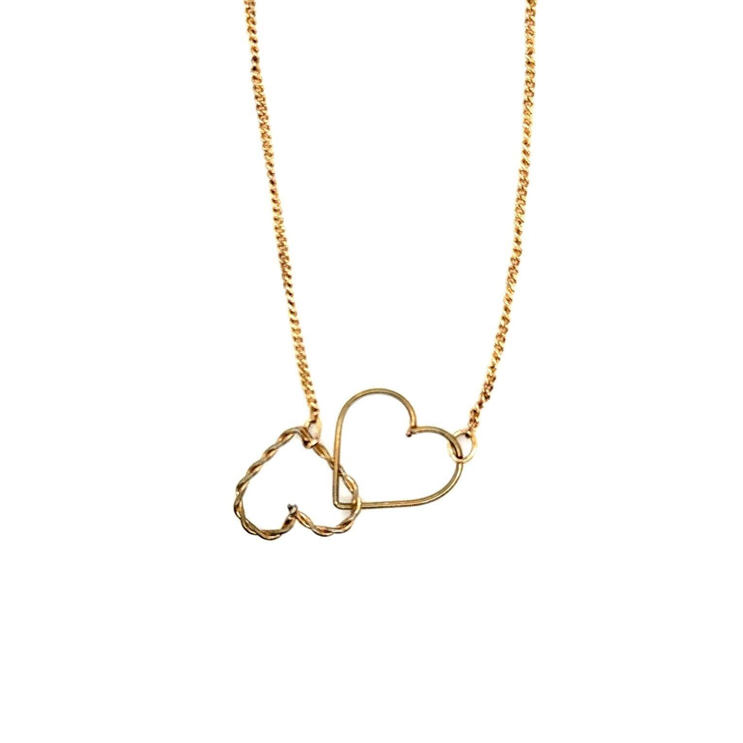 Interlock Heart Design Clavicle Chain Necklace