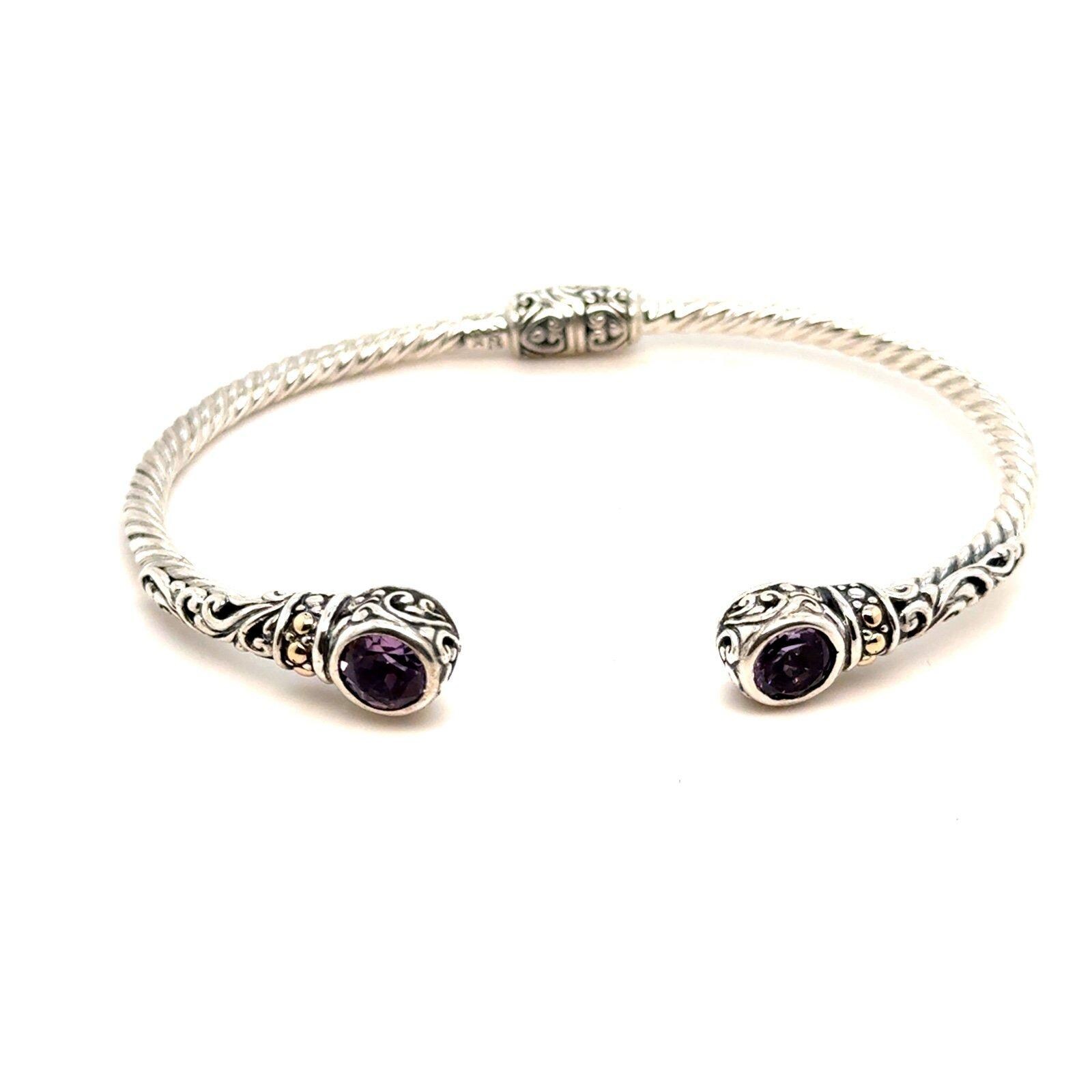 925/18k Amethyst Cuff