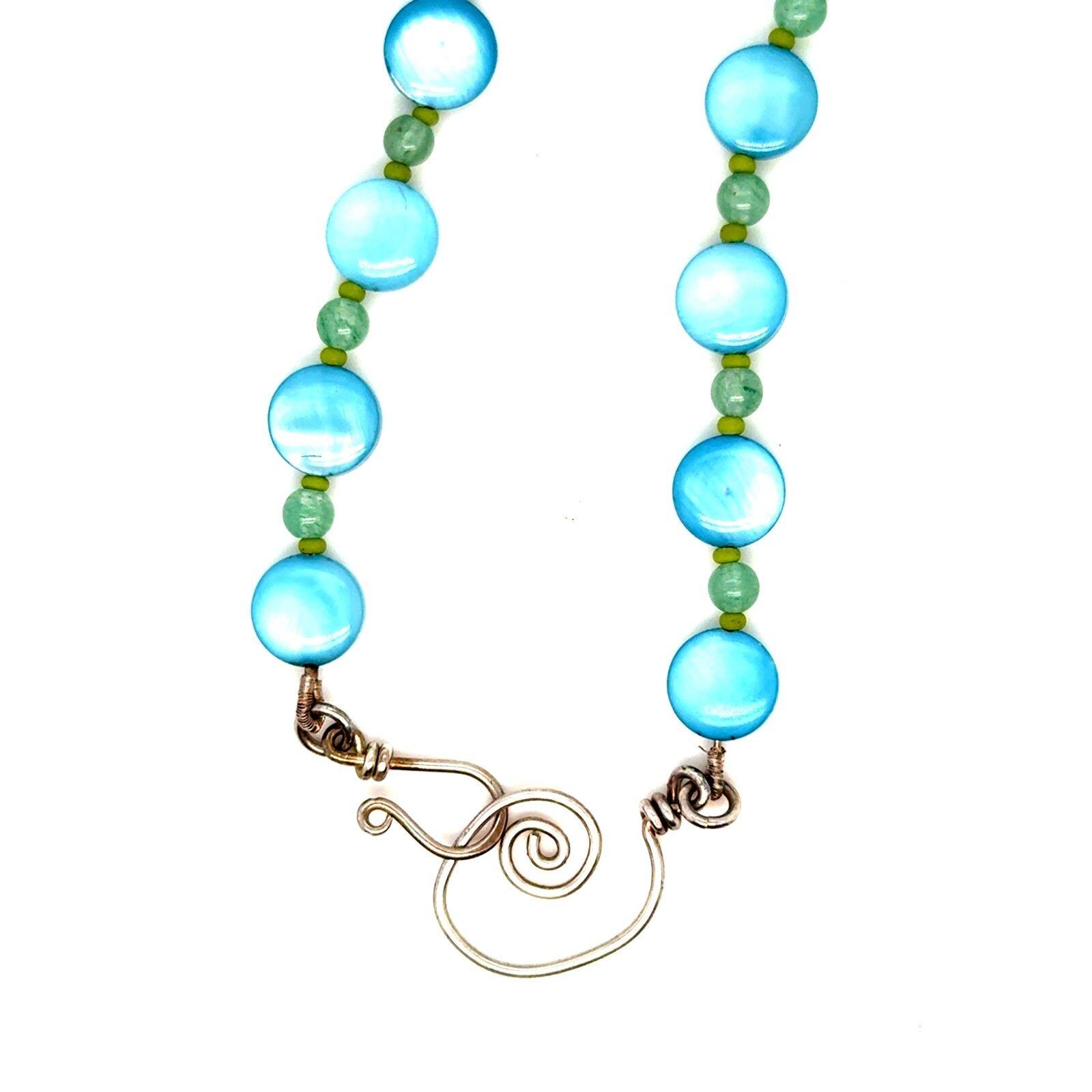 Beaded Swirl Clasp Necklace