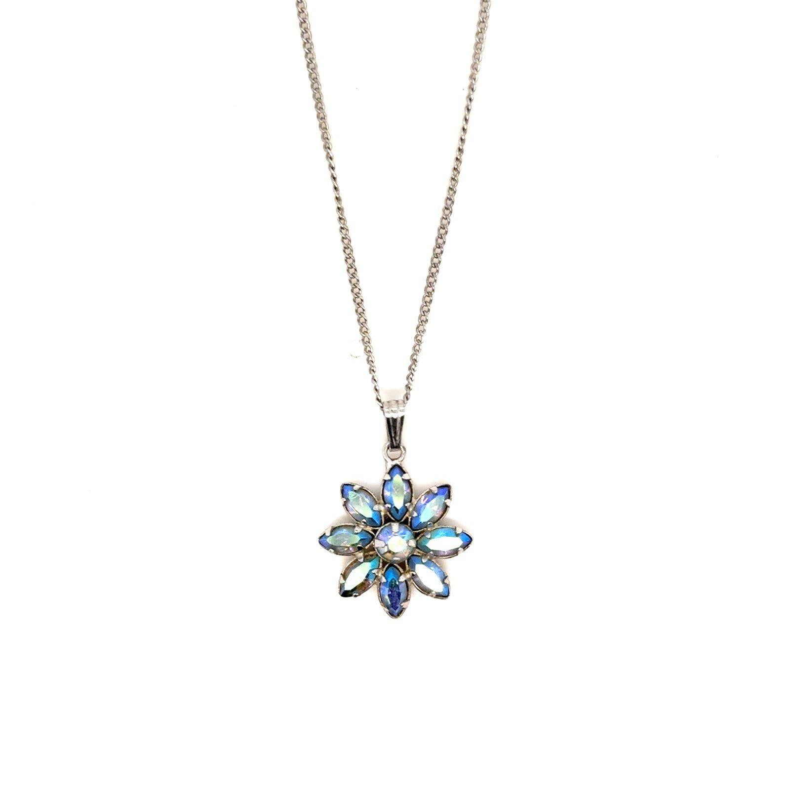 Sterling Flower Pendant Necklace