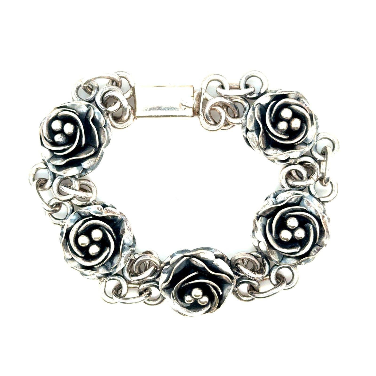 Mexico 950 Flower Link Bracelet